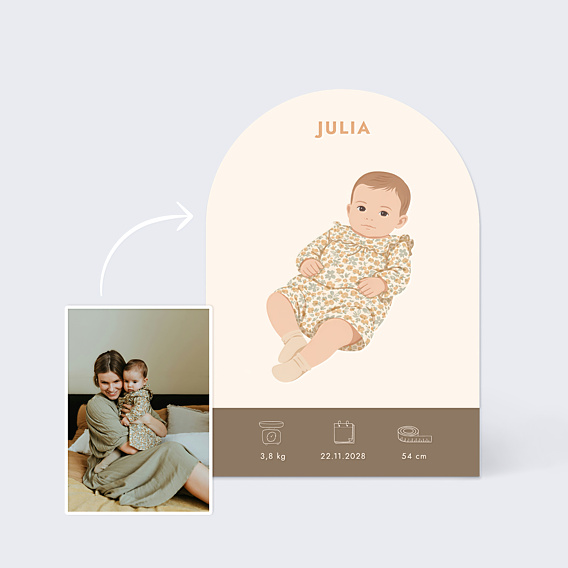 Faire-part Naissance Bébé en illustration vectorielle