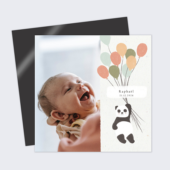 Faire part naissance Panda ballons