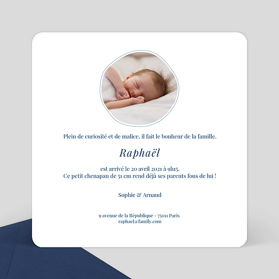 Faire part naissance Baby Fox Verso