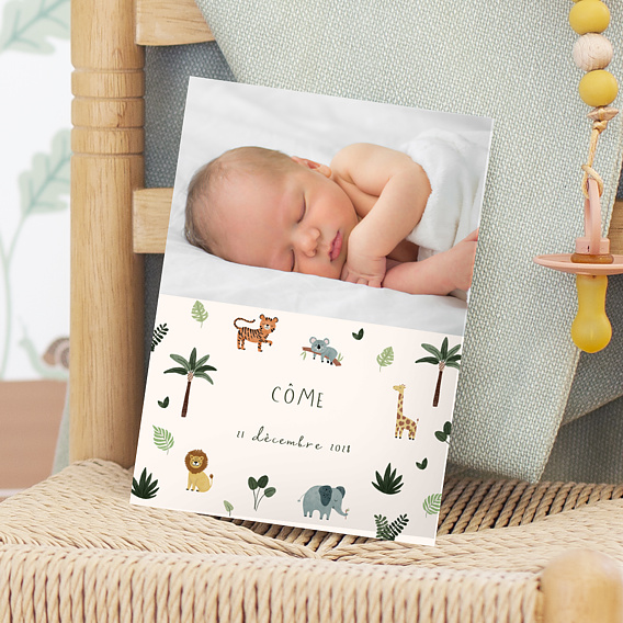 Faire part naissance Petite Jungle