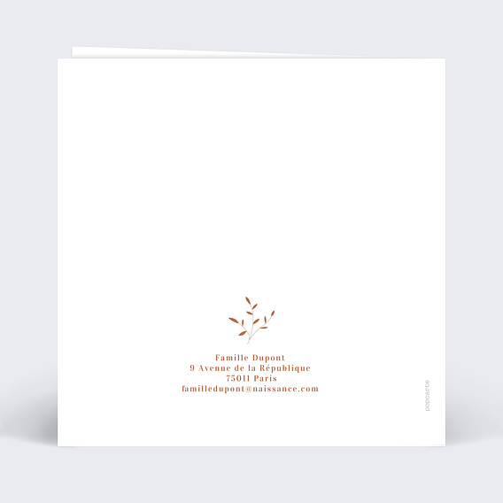 Faire part naissance Pêle-Mêle Camargue Verso