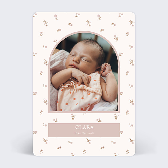 Faire part naissance Motif Fleurs