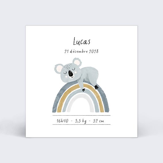 Faire part naissance Dodo de koala 