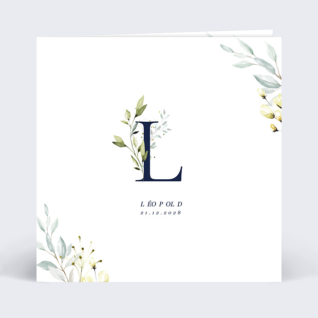 Faire-part Naissance Lettrine