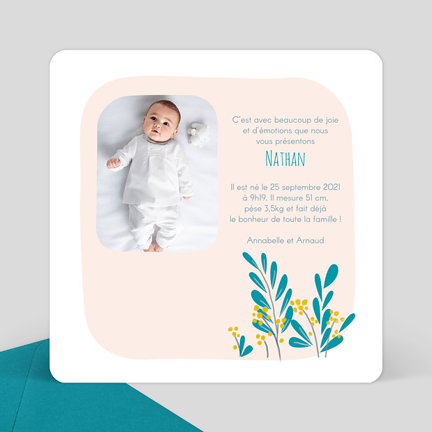 Faire-part de Naissance Eléphant Original Verso