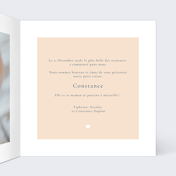 Faire part naissance Petit Nuage Intérieur Droit