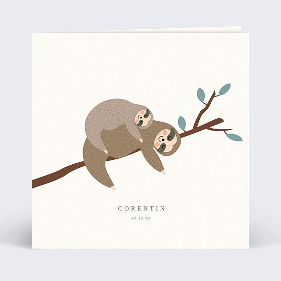 Faire part naissance Amazonie Recto