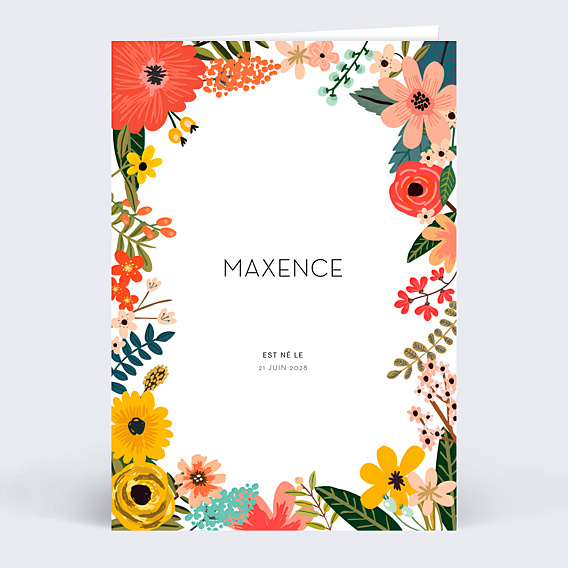 Faire part naissance Floraison