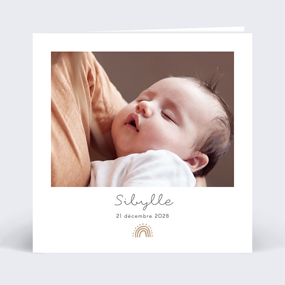 Faire part naissance Mini Rainbow Recto