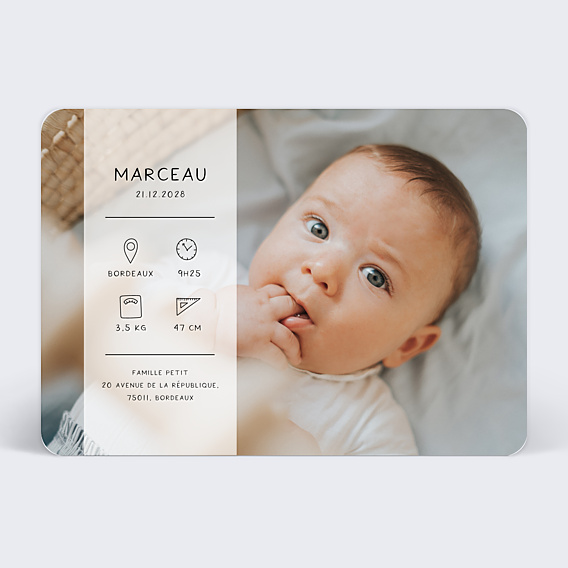 Faire-part Naissance Bébé d'Amour