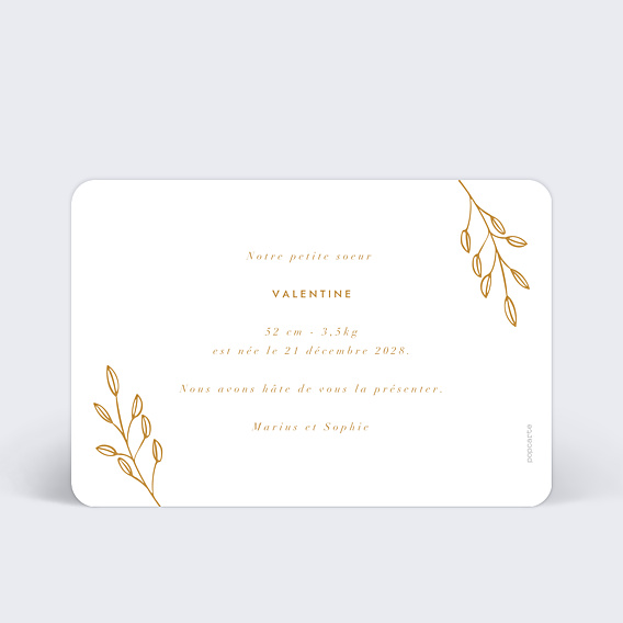 Faire-part Naissance Romantique Ambre