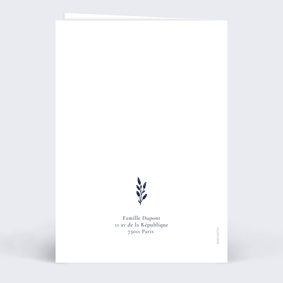 Faire part naissance Liverty Hiver Verso