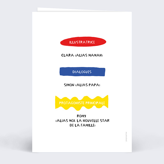 Faire part naissance BD de bébé Verso