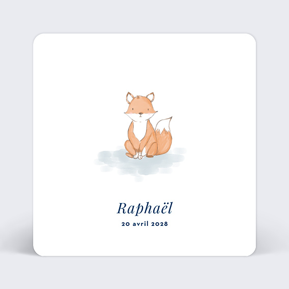 Faire part naissance Baby Fox Recto