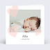 Faire part naissance Coeur Rose Recto