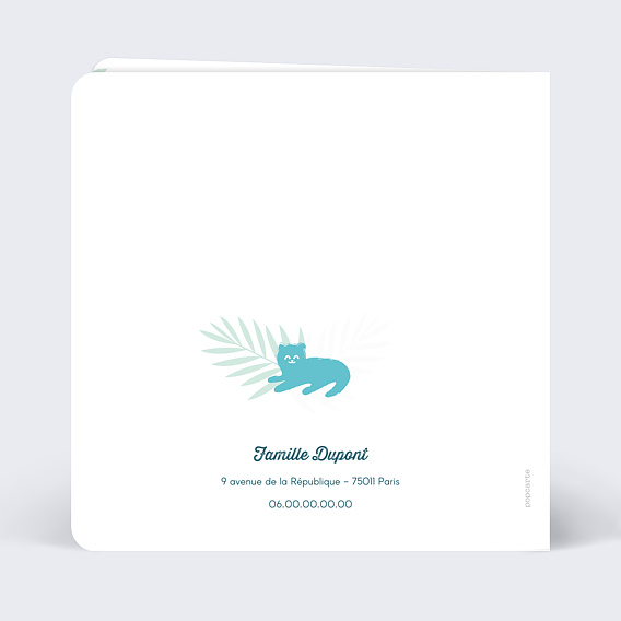 Faire part naissance Famille Animaux Verso