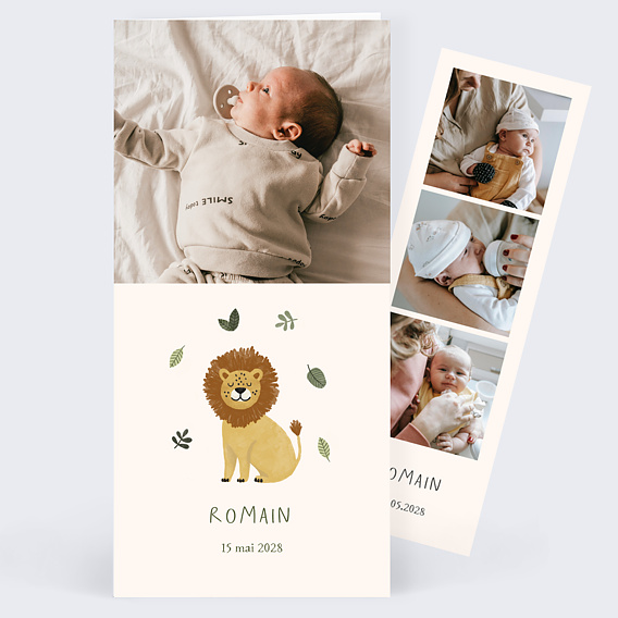 Faire part naissance Petit Lion Photo