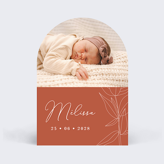 Faire-part Naissance Terracotta flowers