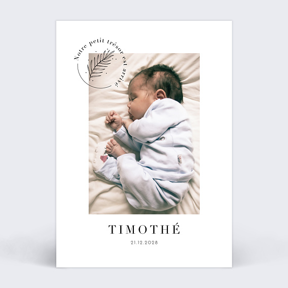 Faire part naissance Tampon Trésor