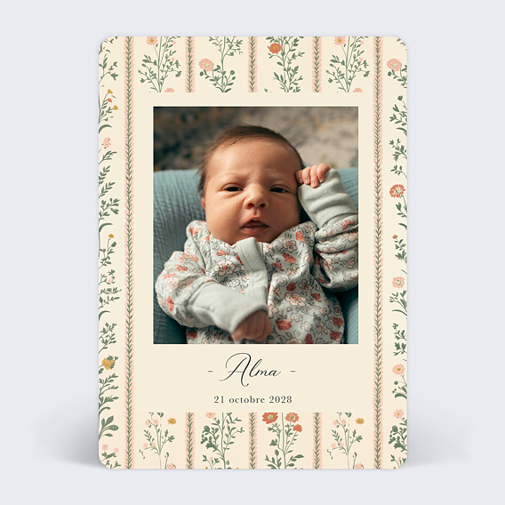 Faire part naissance Tapisserie d'antan