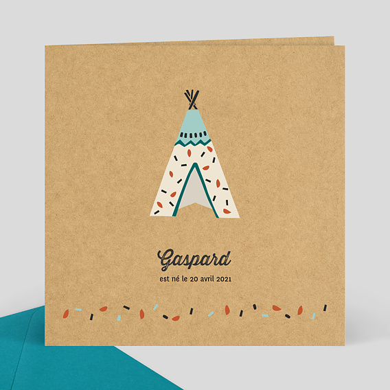 Faire-part Naissance Tipi indien