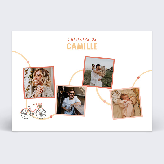 Faire part naissance Vélo en famille