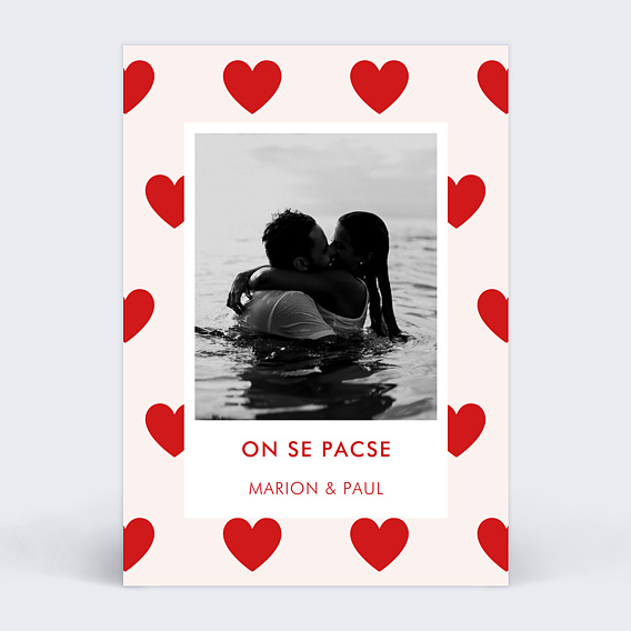 Faire part pacs 1001 Cœurs
