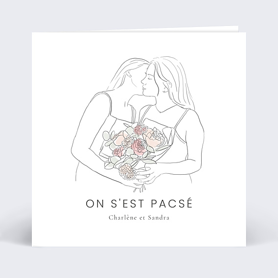 Carte Invitation Pacs Noir Et Blanc