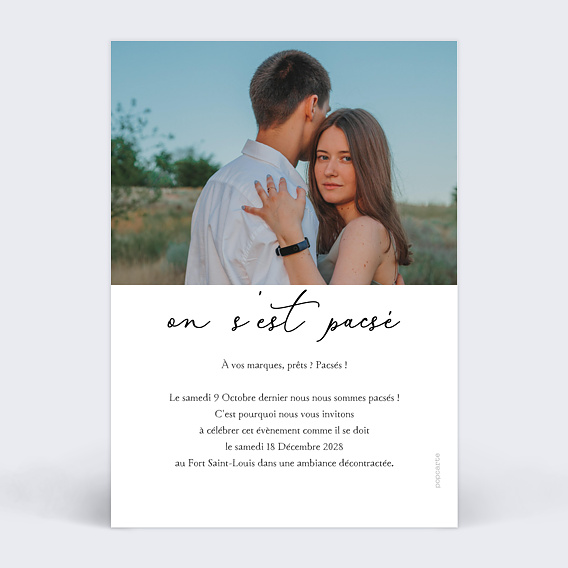 Faire part pacs Collage Verso