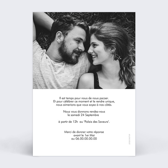 Faire part pacs Pacs 3 Photos Verso