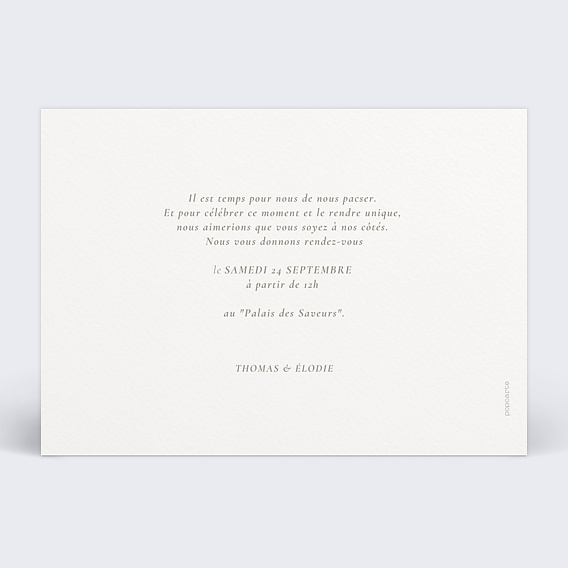 Faire part pacs Black and White Verso