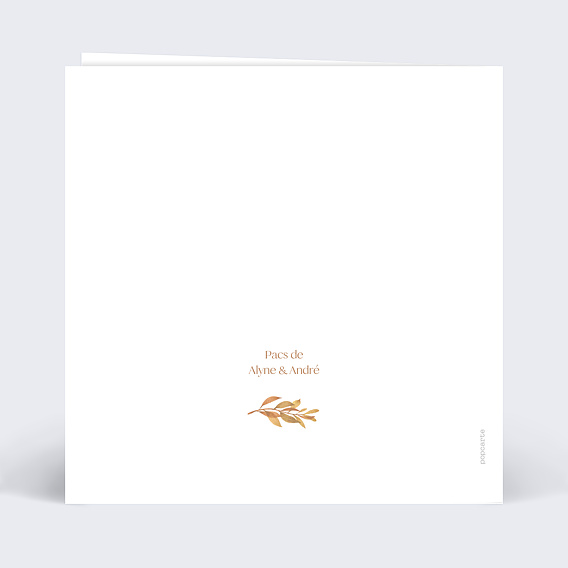 Faire part pacs Couronne Printanière Verso