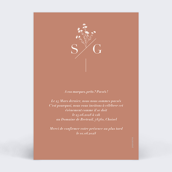 Faire part pacs Botanica Verso