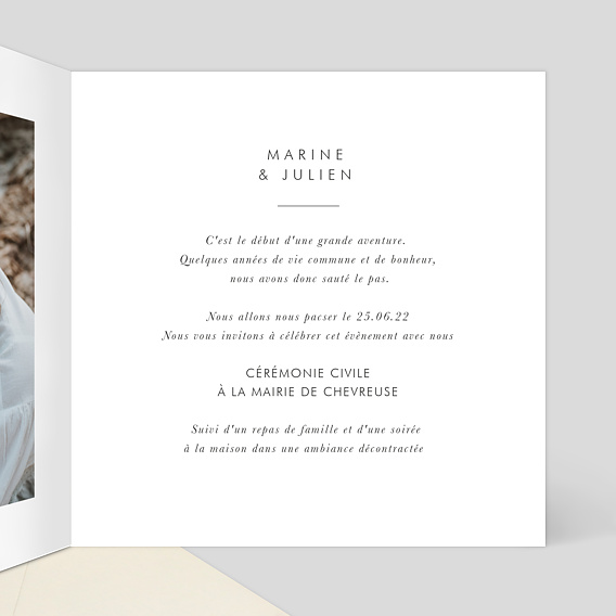 Faire part pacs Affection Intérieur Droit