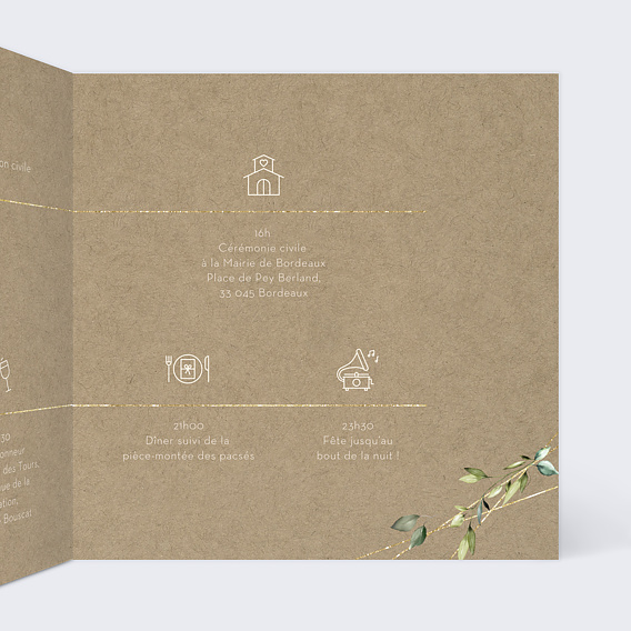 Faire part pacs Modern Love Intérieur Droit