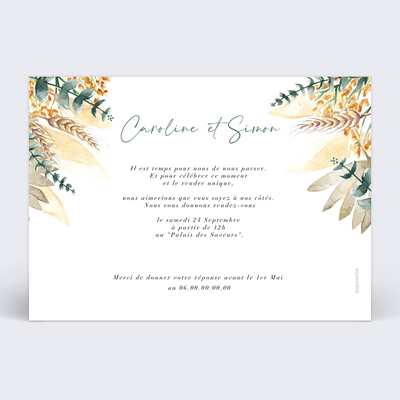 Faire part pacs Bohemia Verso