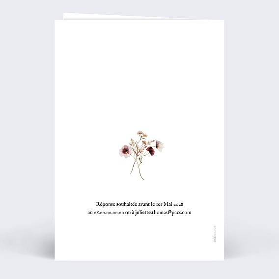 Faire-part Pacs Couronne de Fleurs Sauvages