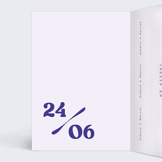 Faire part pacs Le Grand Jour Intérieur Gauche