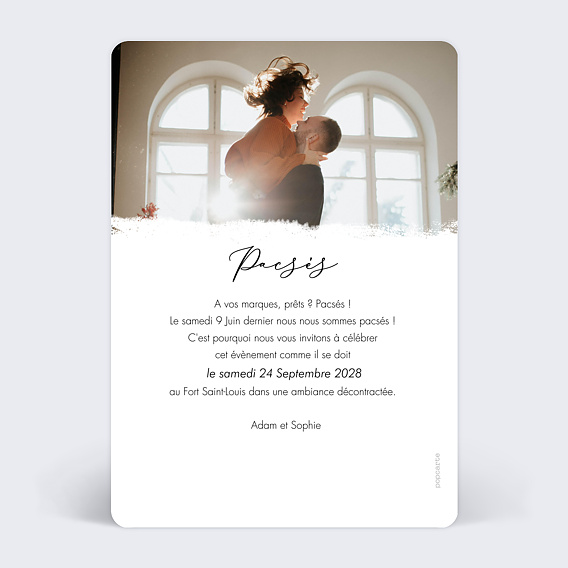 Faire part pacs Manuscrite Verso