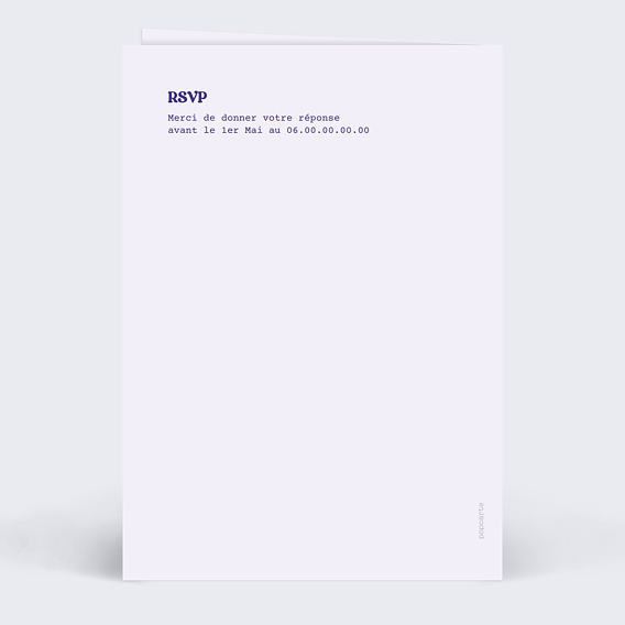 Faire part pacs Le Grand Jour Verso