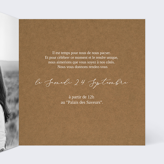 Faire part pacs Célébration Intérieur Droit