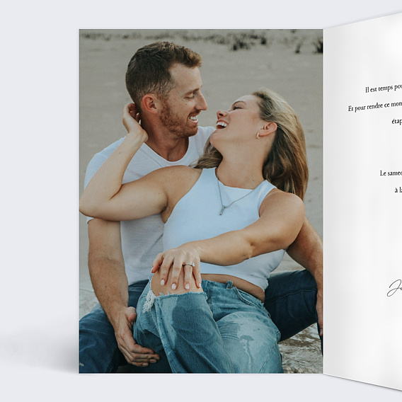 Faire part pacs Couronne de Fleurs Sauvages Intérieur Gauche