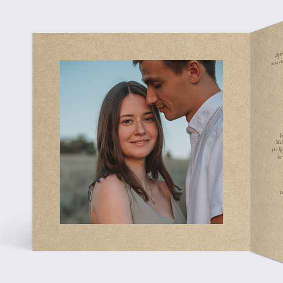 Faire part pacs Cœur avec les Mains Intérieur Gauche