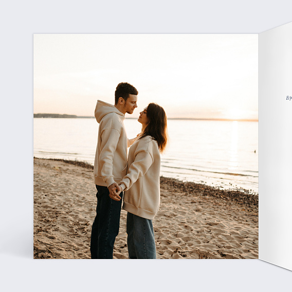 Faire part pacs Couronne Végétale Intérieur Gauche