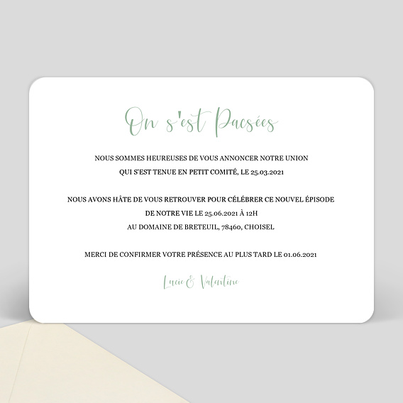 Faire part pacs Cinematic III Verso