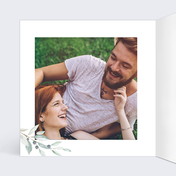 Faire part pacs Couronne d'Oliviers Intérieur Gauche