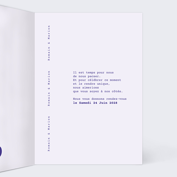 Faire part pacs Le Grand Jour Intérieur Droit