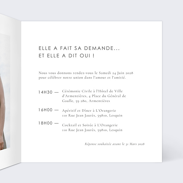 Faire-part Pacs Ensemble Intérieur Droit