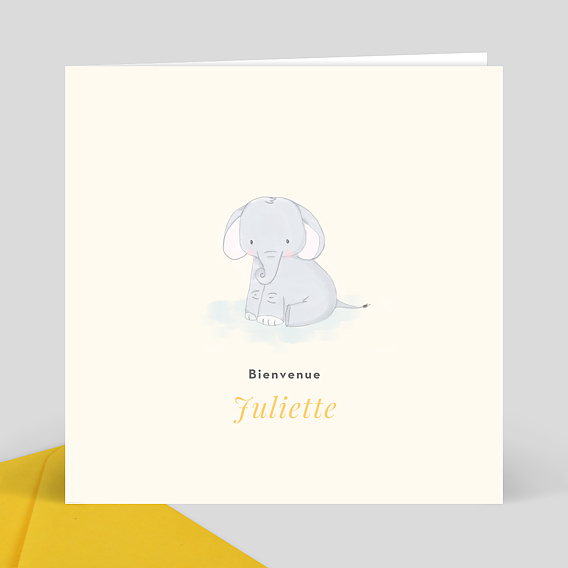 Carte de Félicitation Naissance Baby Éléphant
