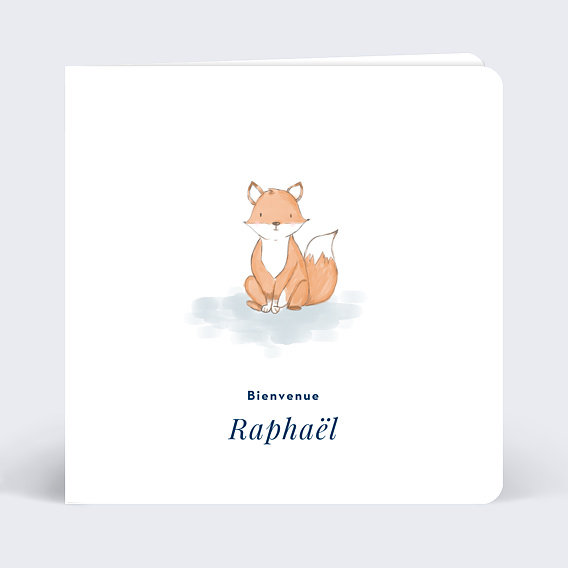 Carte félicitations naissance Baby Fox